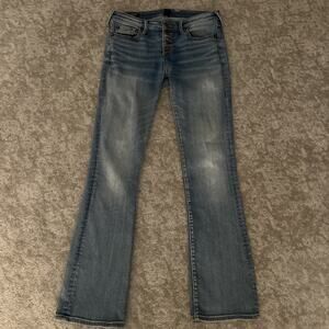 True Religion Jeans Womens 28 Blue Becca Mid Rise Bootcut Button Fly Medium Wash